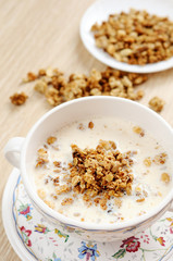 Breakfast - Muesli with milk