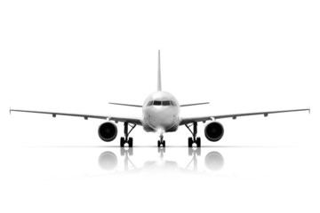 Fototapeta na wymiar handlowych model samolotu na białym tle