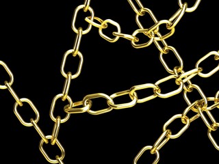 Gold Chain on a black background