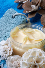 Cream with Hand Towel and Dried Flowers
