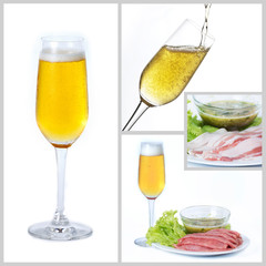 Beer and food.
