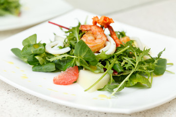salad with shrips