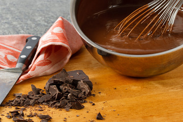 Sauce Pan With Chocolate Pudding
