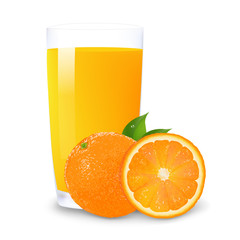 Orange Juice And Slices Of Orange