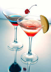Two cocktail martini
