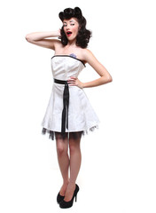 Pin Up Style Girl in Studio
