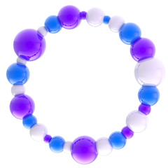 Abstract circular frame made of spheres isolated