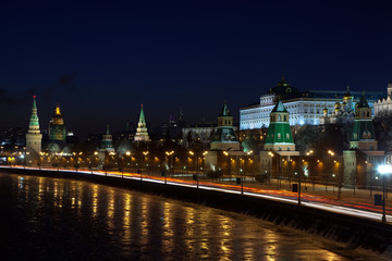 Fototapeta na wymiar Moscow Kremlin in winter night