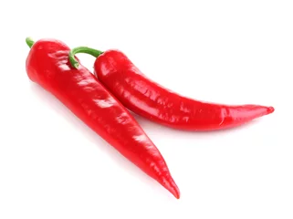 Fotobehang Red hot chili pepper isolated on white © Africa Studio