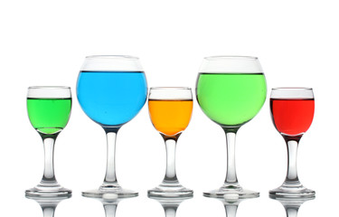 alcoholic cocktails isolated on white