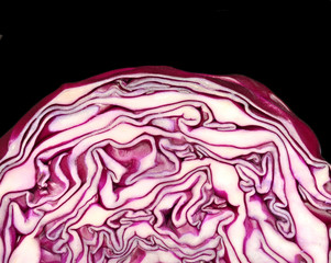 Cut red cabbage