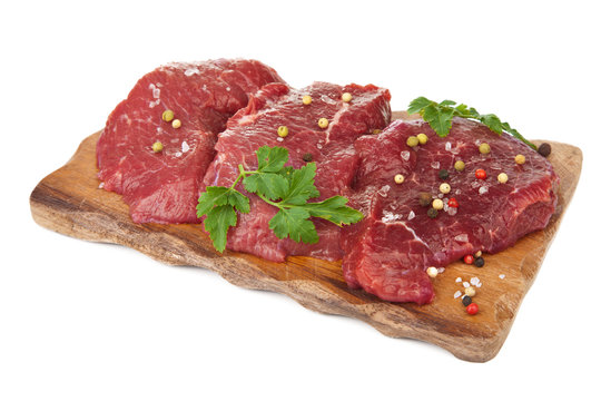 raw beef isolated