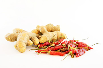 Turmeric and dry chilli