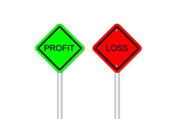 Profit and loss road sign style
