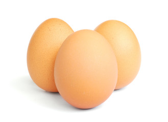 Eggs isolated on white background