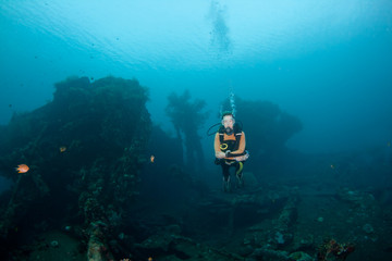 Diver and wreck