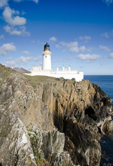 Lighthouse on the Cliffs with Blue sky