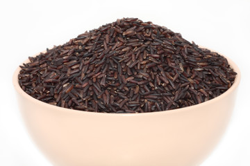Wild brown rice in  bowl