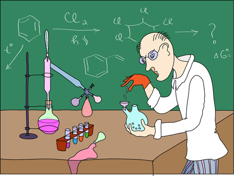 Кот химик рисунок