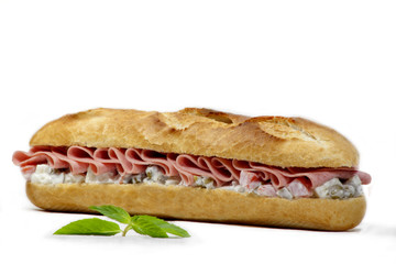 salami baugette sandwich