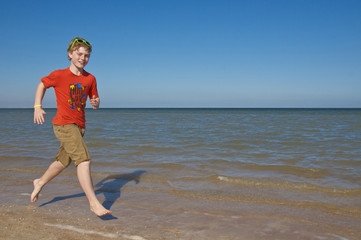 Laufen am Sandstrand