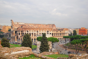 Obraz na płótnie Canvas The Coliseum and the Arch of Constantine