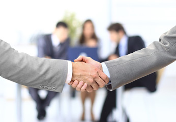 handshake isolated on business background