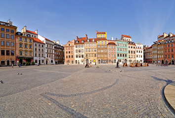 Warsaw Old Town, Stitched Panorama - obrazy, fototapety, plakaty