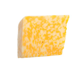 piece of cheese isolated on a white background