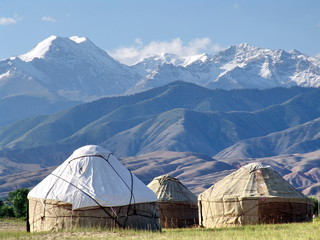 Nomadic yurt camp in Kyrgyzstan