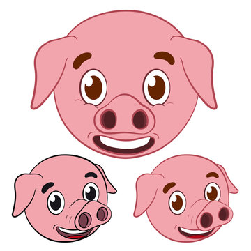 pig cartoon head set