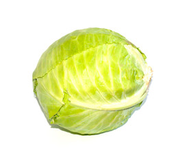 Fototapeta premium ripe cabbage isolated on white