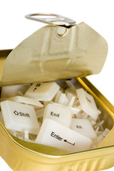 tin can computer keys