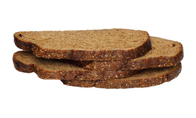 rye bread isolated on white background