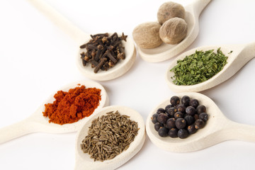 different spices