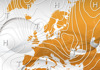 Wetterkarte Europa Hintergrund - obrazy, fototapety, plakaty