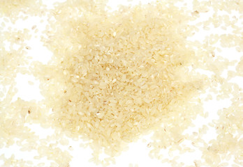 Brown Rice on White Background
