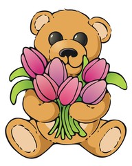 Bearing a gift of tulips