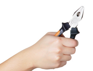 Hand Holding Pliers