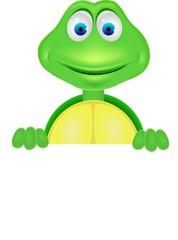 Turtle with blank sign