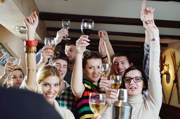 Group of happy young people