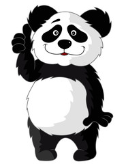 Fototapeta na wymiar Cartoon panda macha ręką