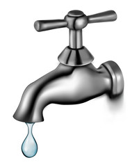 Water tap with drop  Vector illustration