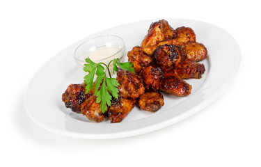 chicken wings isolated on white background