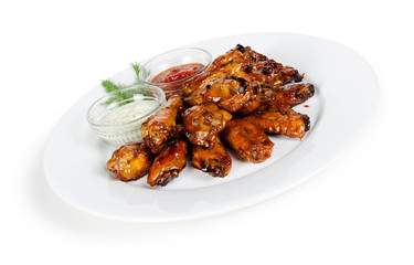 chicken wings isolated on white background