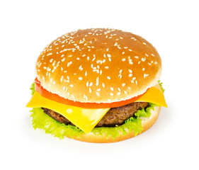 hamburger on a white background