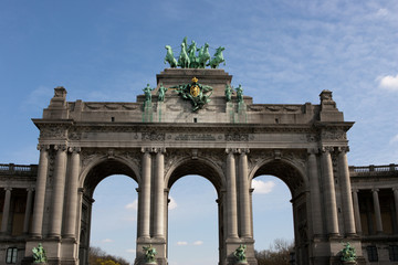 Fototapeta na wymiar The Triumphal Arch in Brussels