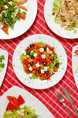 salad. served table