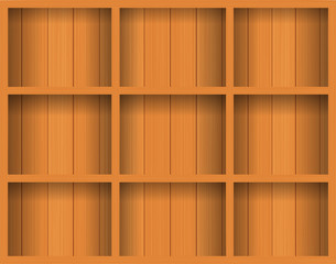 Vector Empty wood shelf.
