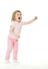 Little baby girl demanding something